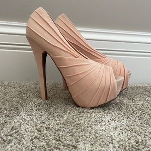 Kiss & Tell High Pink Velvet Heels